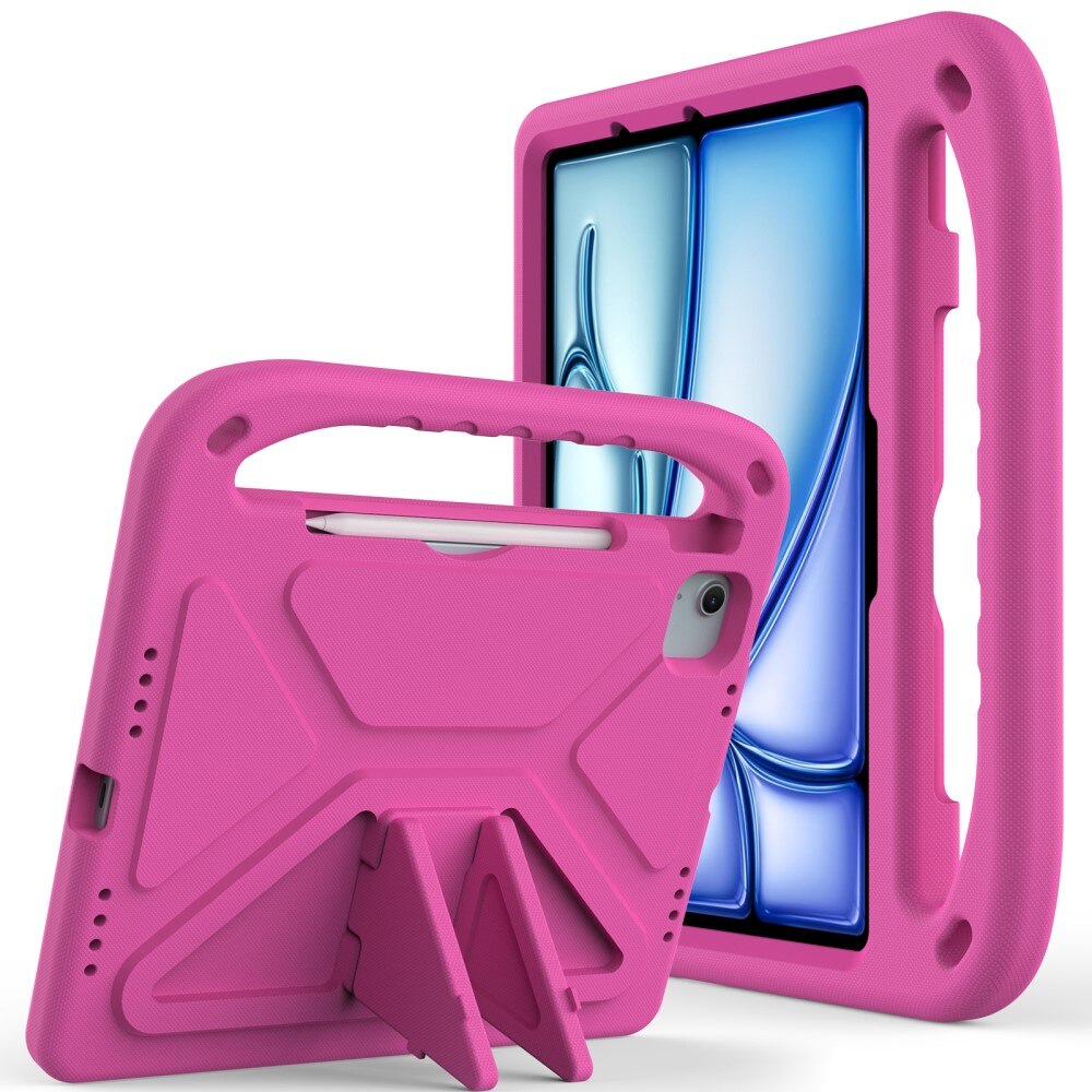 Custodia EVA con maniglia per bambini per Apple iPad Air 11 7th Gen (2025) rosa