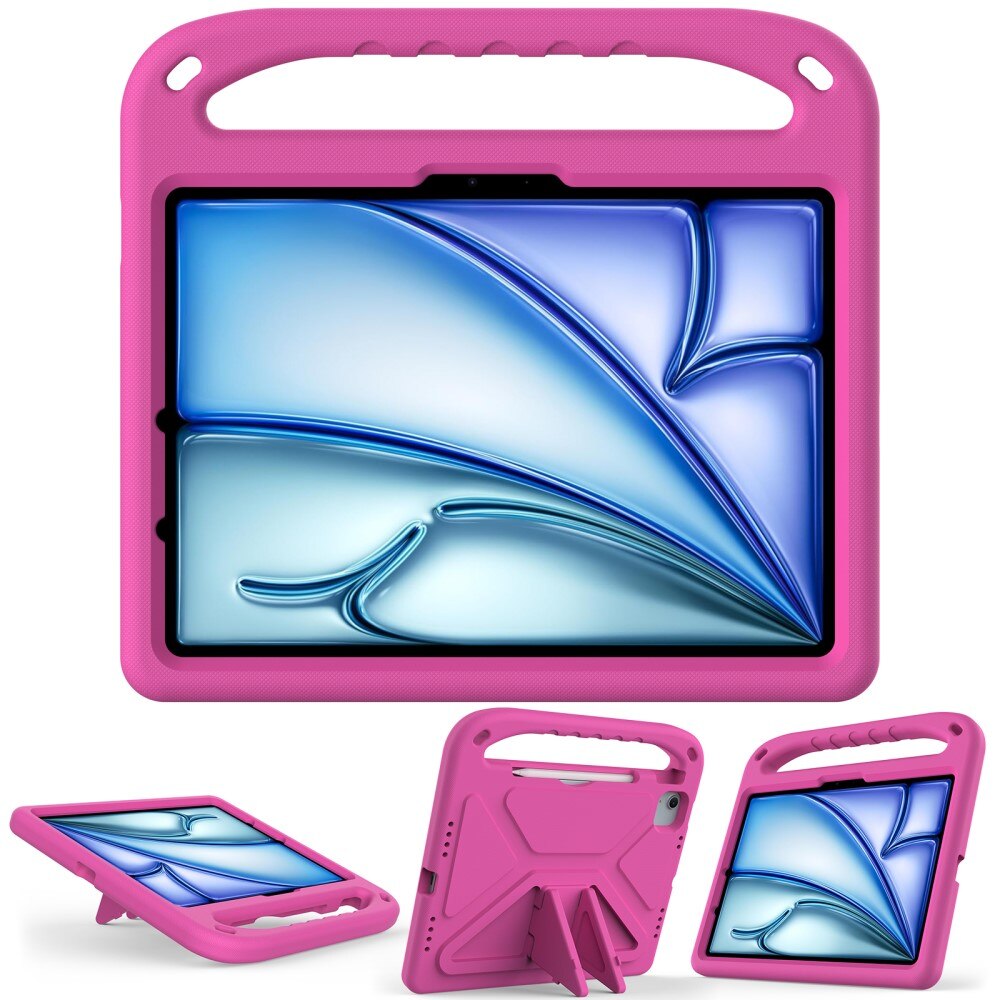Custodia EVA con maniglia per bambini per iPad Air 11 6th Gen (2024) rosa