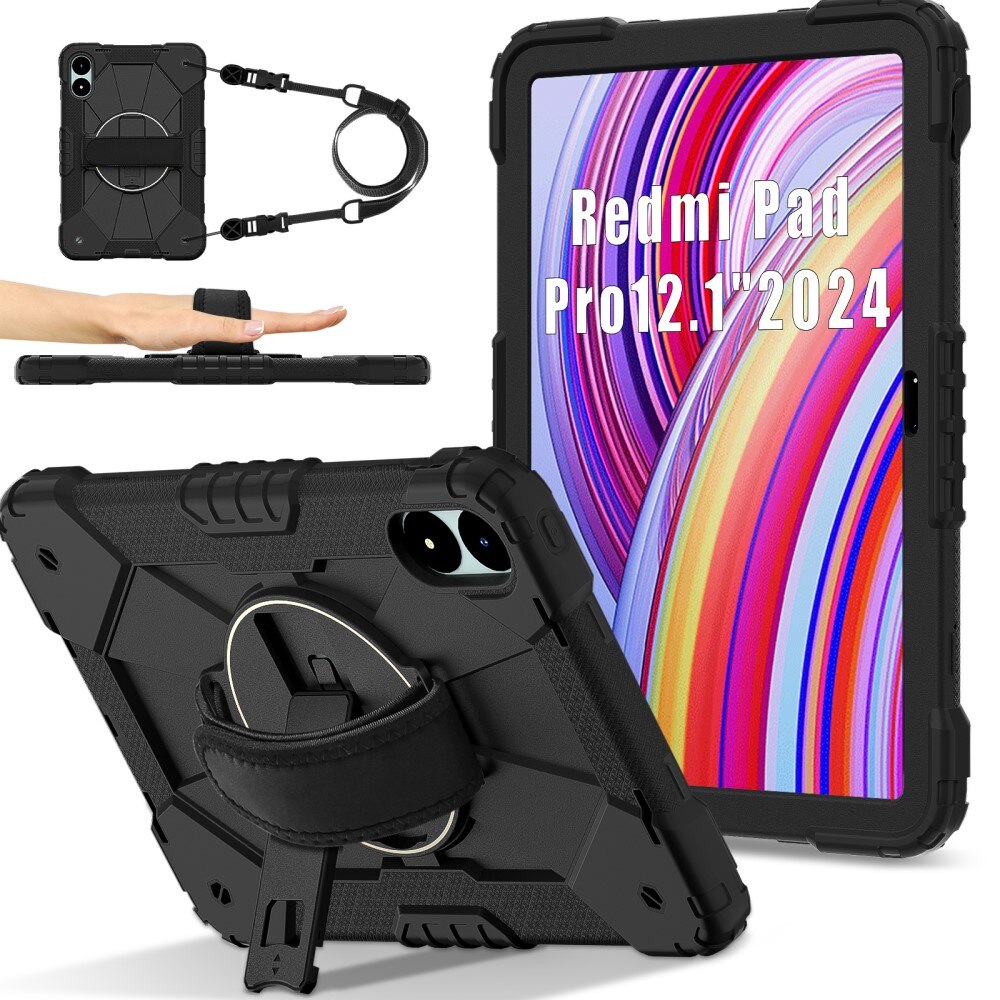 Custodia ibrida antiurto con tracolla Xiaomi Redmi Pad Pro nero