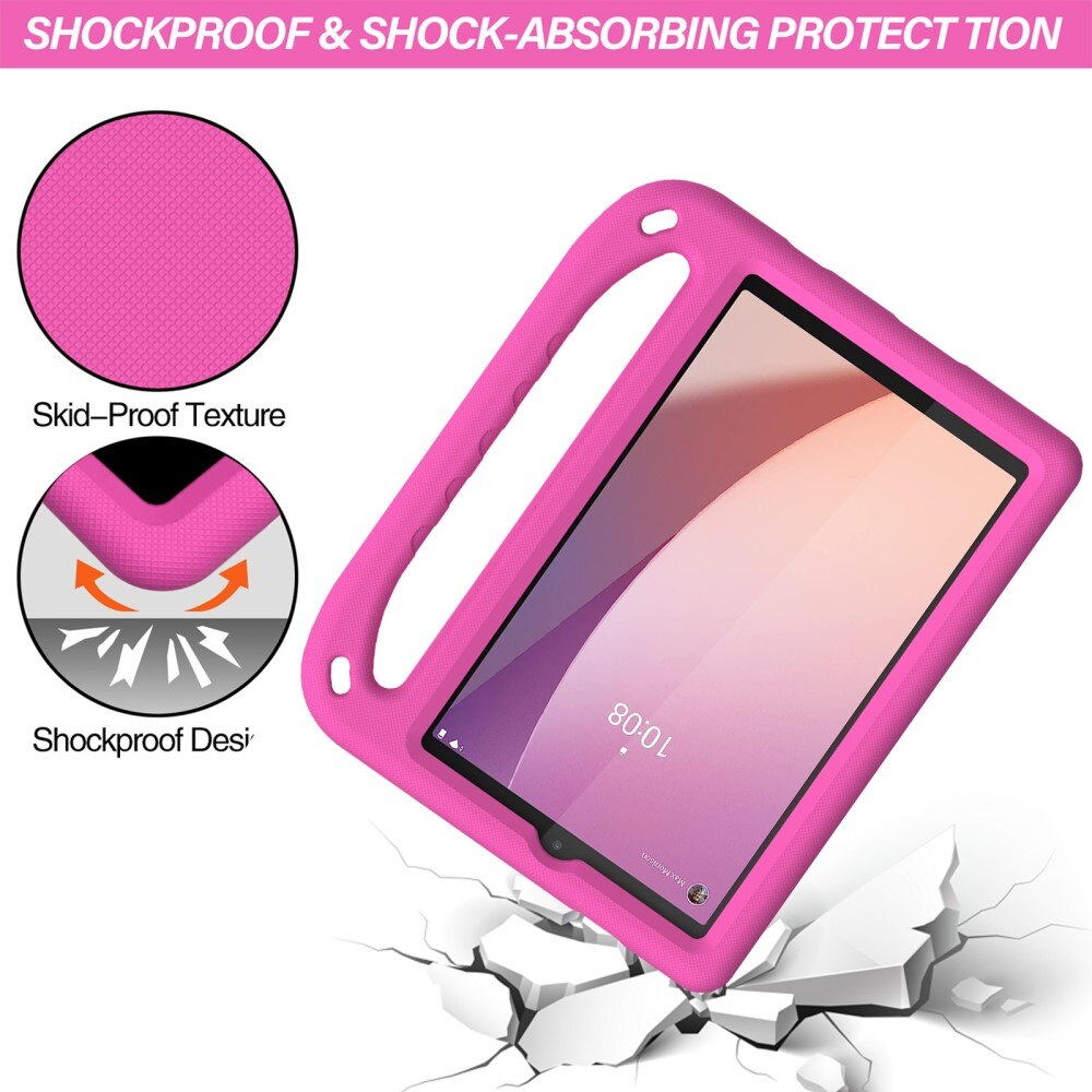 Custodia EVA con maniglia per bambini per Lenovo Tab M8 (4th Gen) rosa