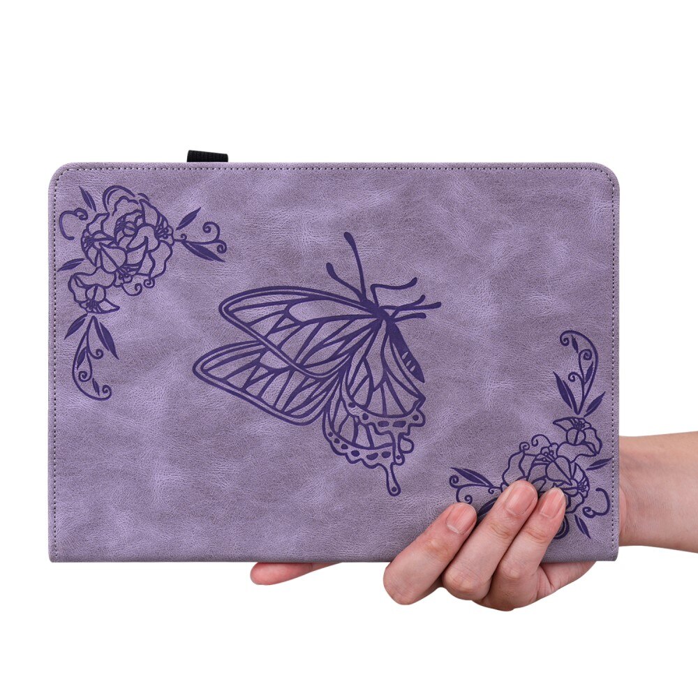 Custodia in pelle con farfalla Lenovo Tab M10 5G viola