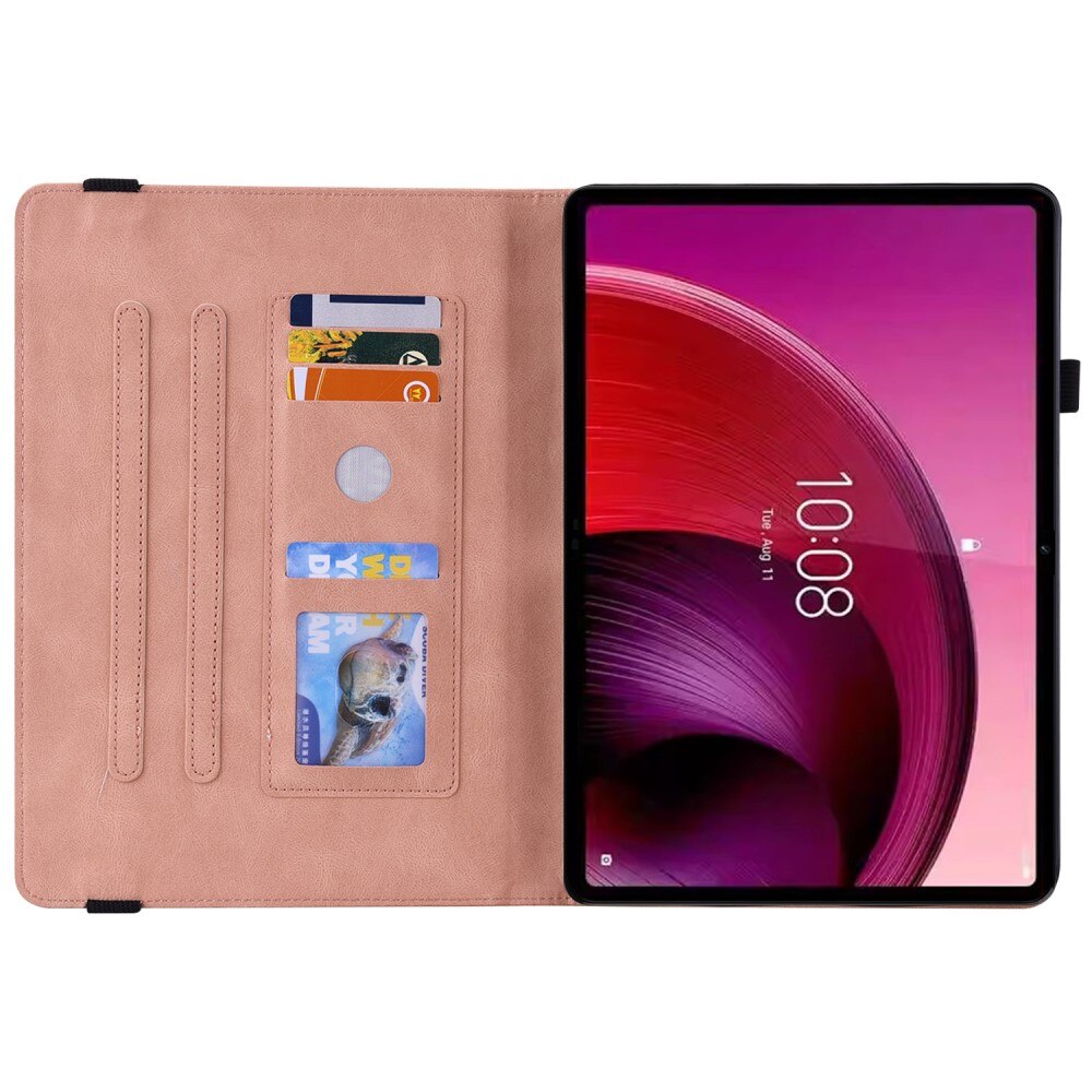 Custodia in pelle con farfalla Lenovo Tab M10 5G rosa