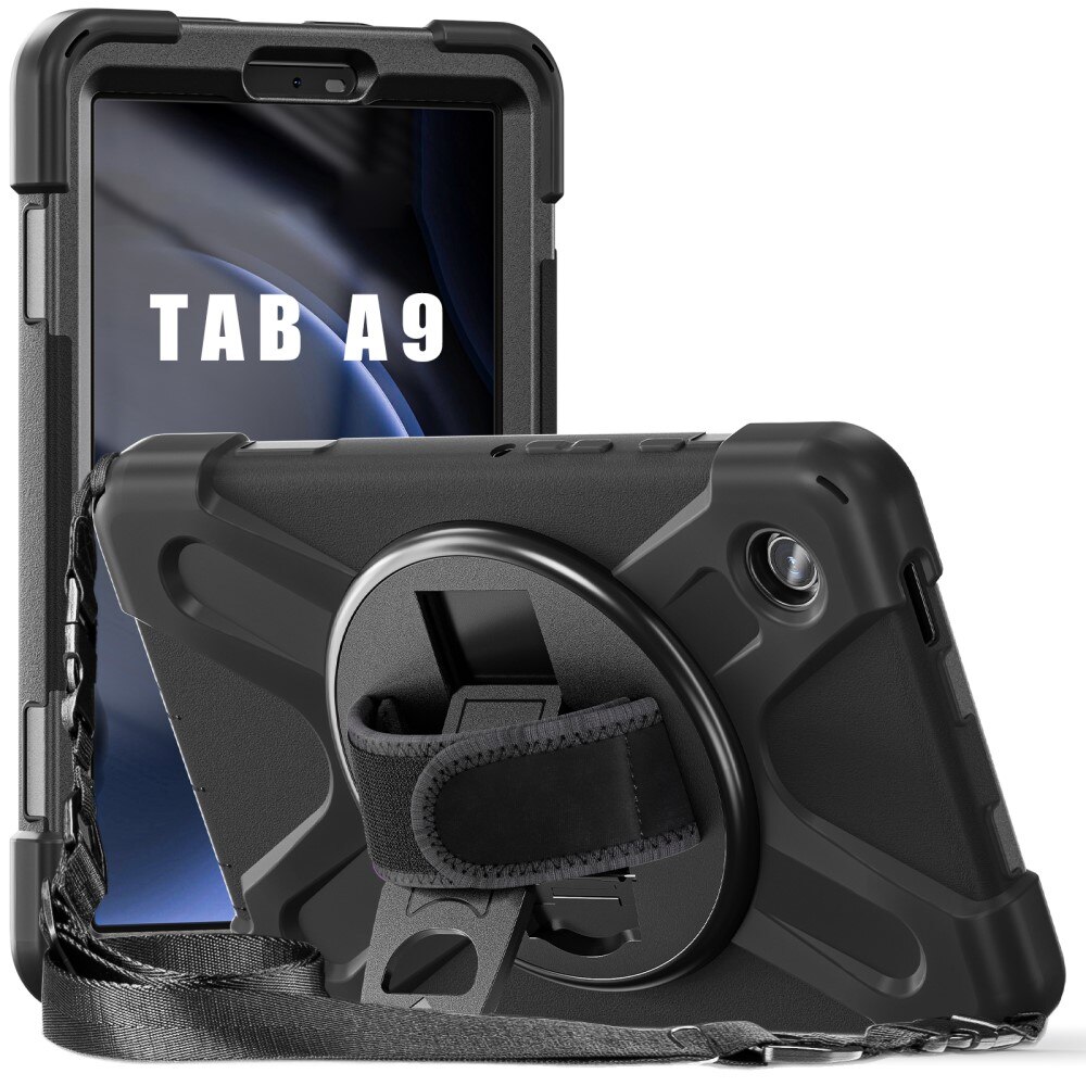 Custodia ibrida antiurto con tracolla Samsung Galaxy Tab A9 nero