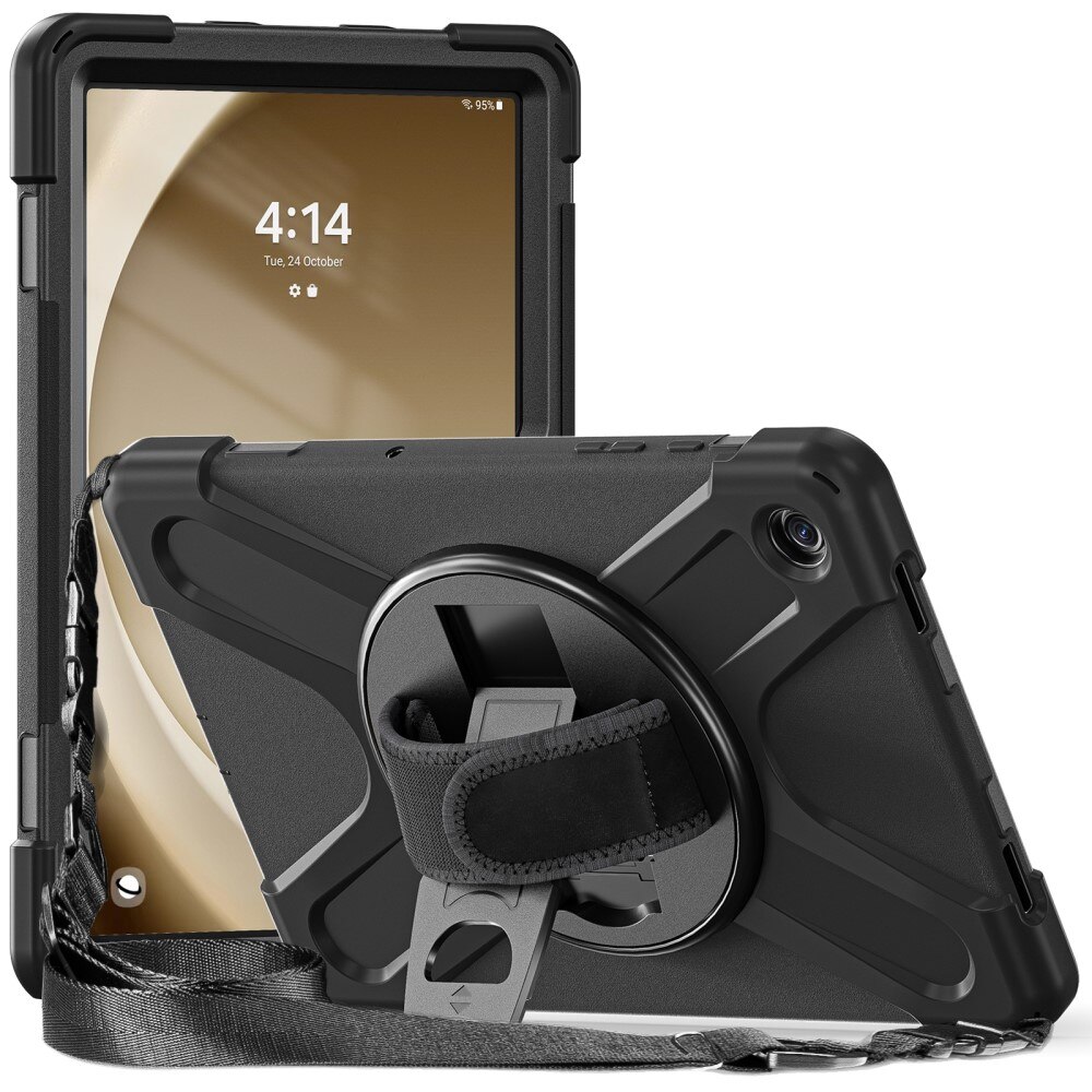 Custodia ibrida antiurto con tracolla Samsung Galaxy Tab A9 Plus nero