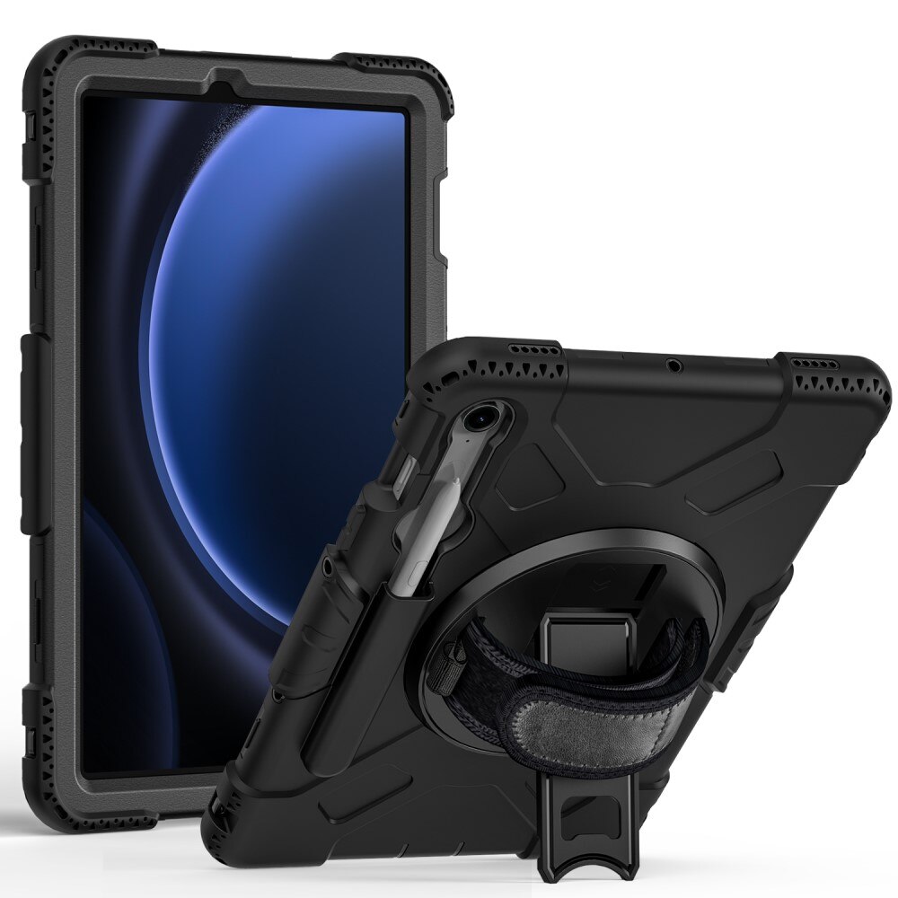 Custodia ibrida antiurto con tracolla Samsung Galaxy Tab S9 nero