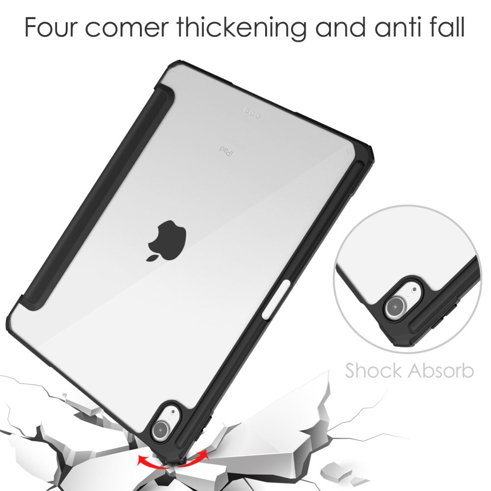 Cover Tri-Fold con portapenne iPad Air 11 6th Gen (2024) nero/trasparente