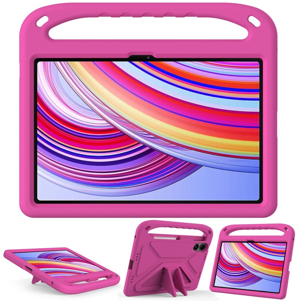 Custodia EVA con maniglia per bambini per Xiaomi Redmi Pad Pro rosa