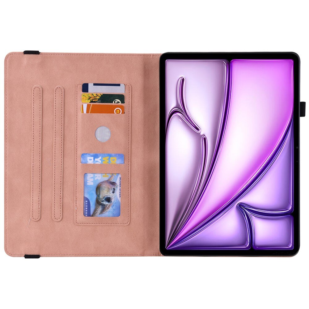 Custodia in pelle con farfalla iPad Air 11 6th Gen (2024) rosa