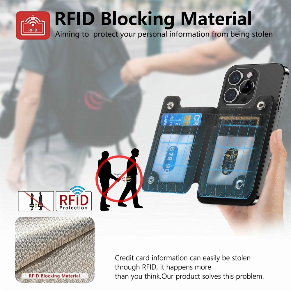 Porta carte RFID MagSafe con supporto nero