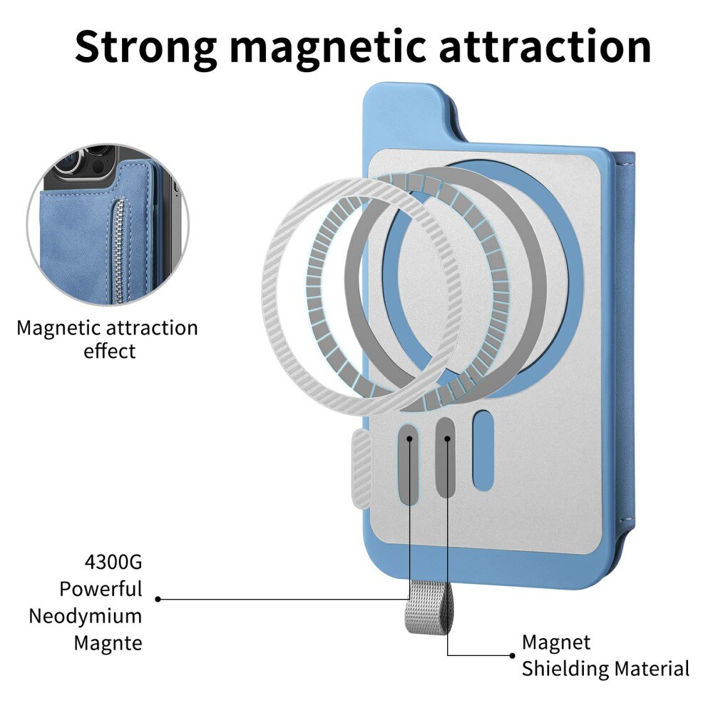 Porta carte RFID MagSafe con supporto blu