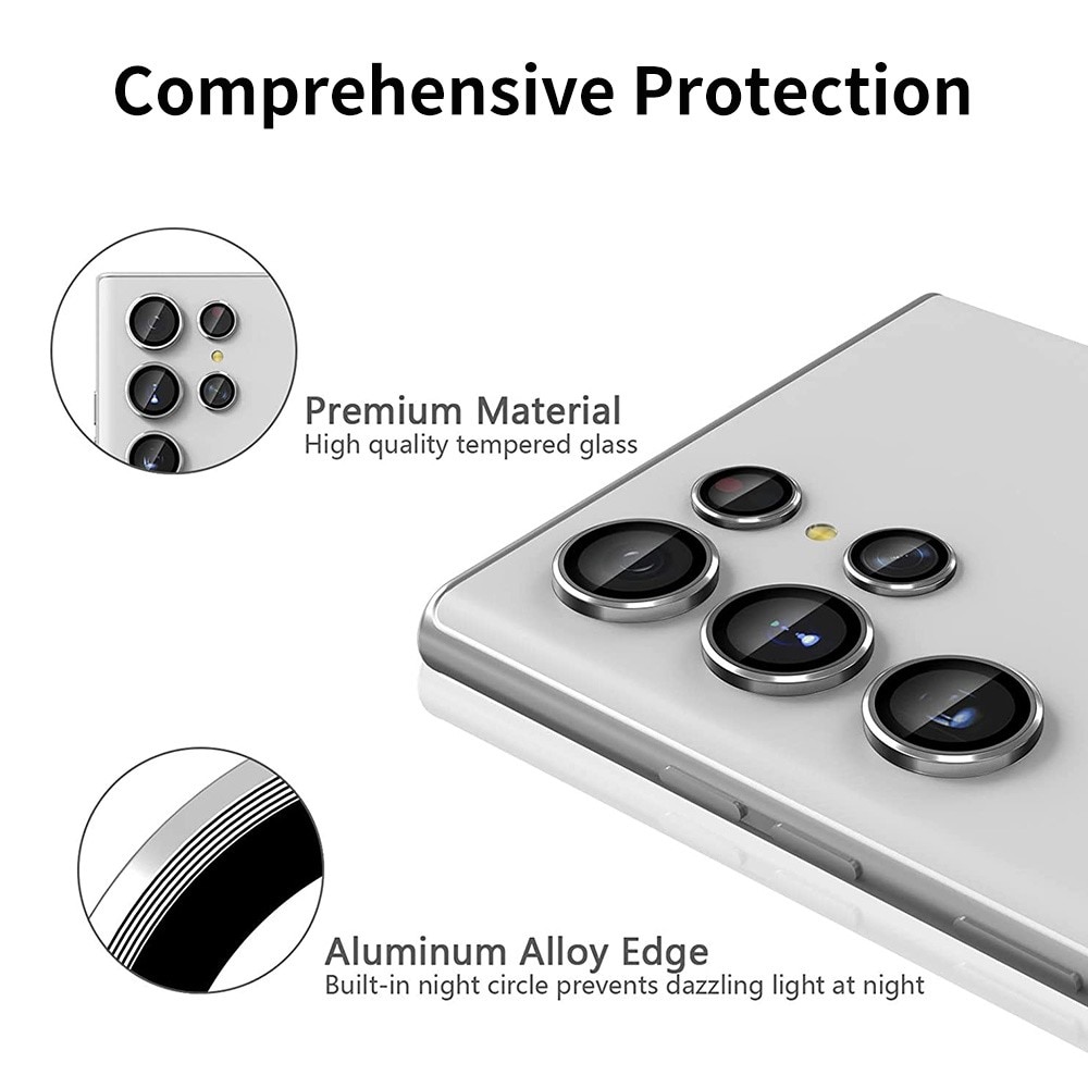 Proteggilente in vetro temperato alluminio Samsung Galaxy S25 Ultra nero