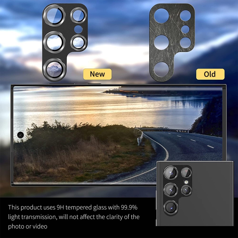 Protezioni per fotocamere Vetro Temperato Alluminio Samsung Galaxy S25 Ultra nero