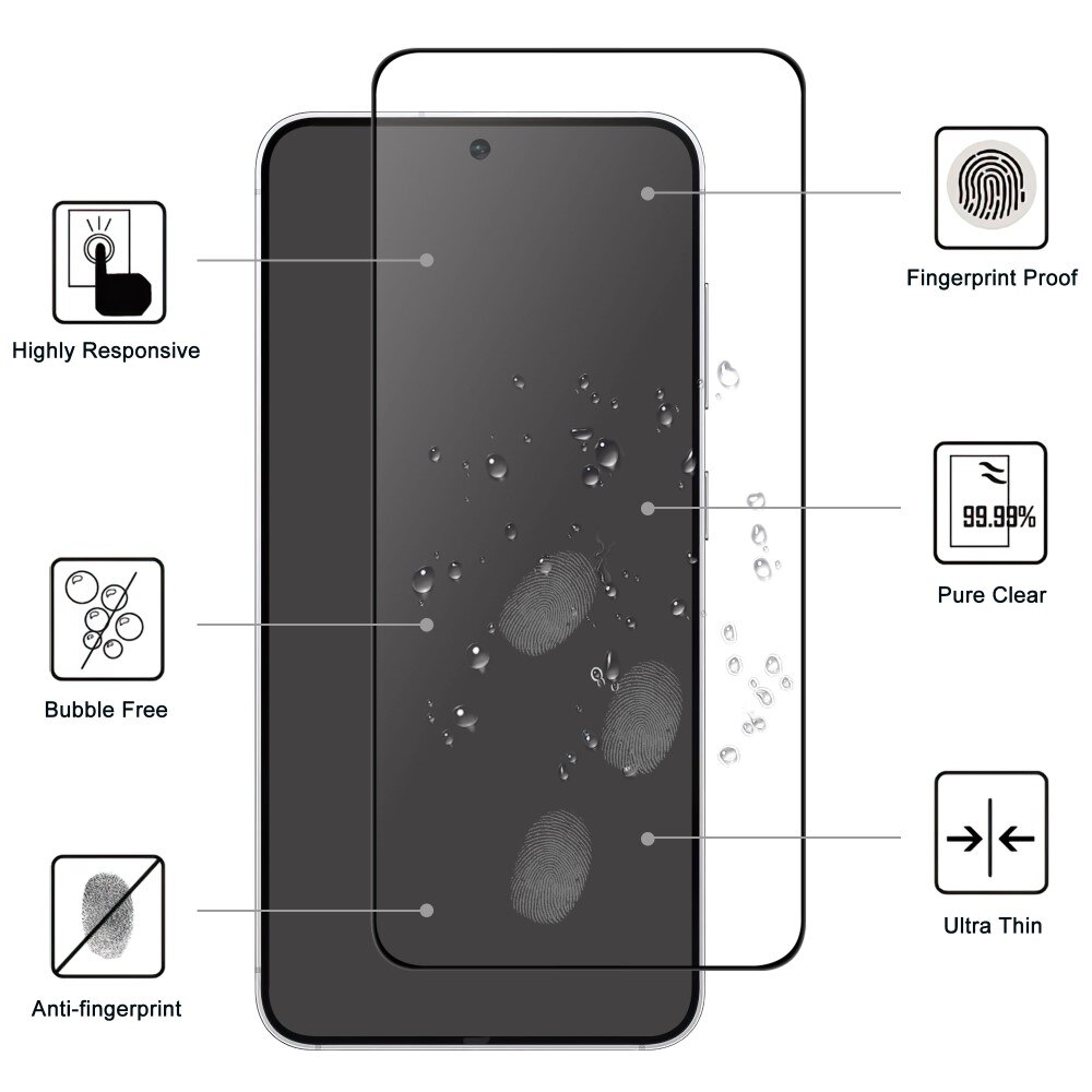 Proteggischermo per schermo intero Samsung Galaxy S25 Edge nero