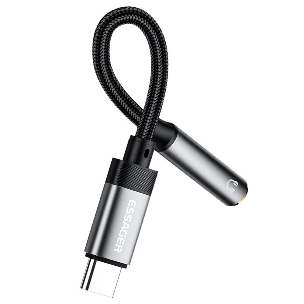 Adattatore cuffie USB-C a 3,5mm DAC nero