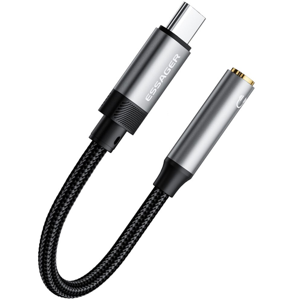 Adattatore cuffie USB-C a 3,5mm DAC nero