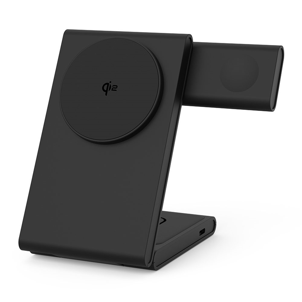 Modern 3-in-1 Stazione di Ricarica Magnetica Wireless Pieghevole nero