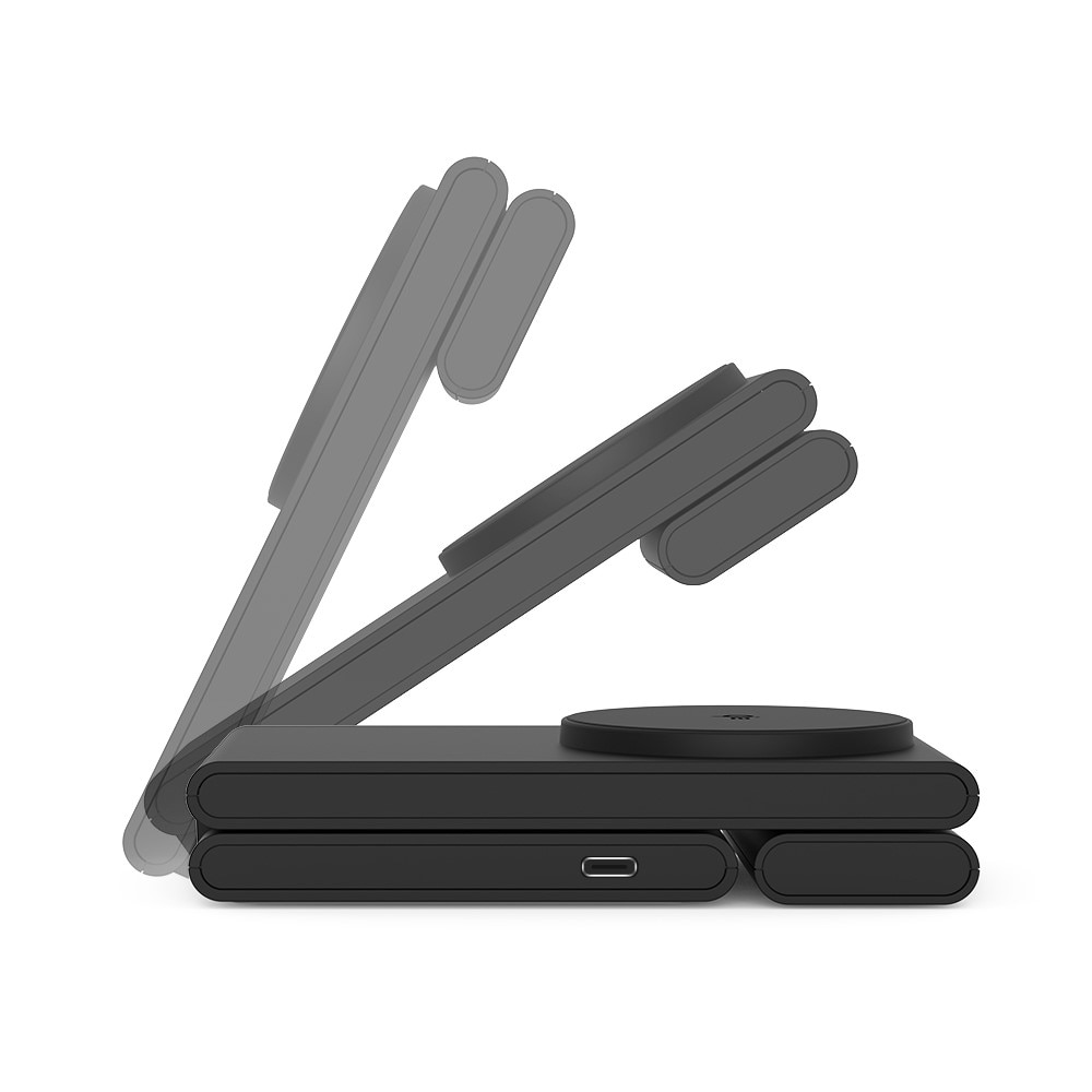 Modern 3-in-1 Stazione di Ricarica Magnetica Wireless Pieghevole nero