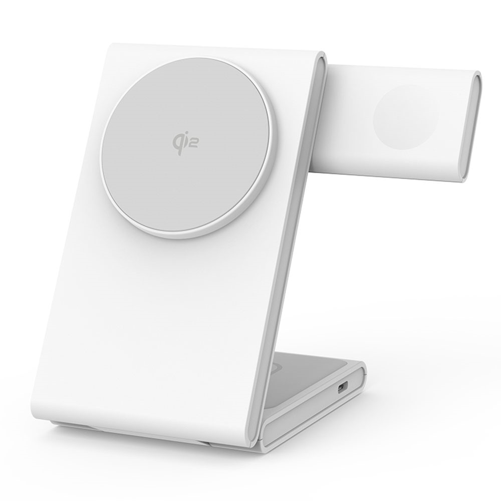 Modern 3-in-1 Stazione di Ricarica Magnetica Wireless Pieghevole bianco