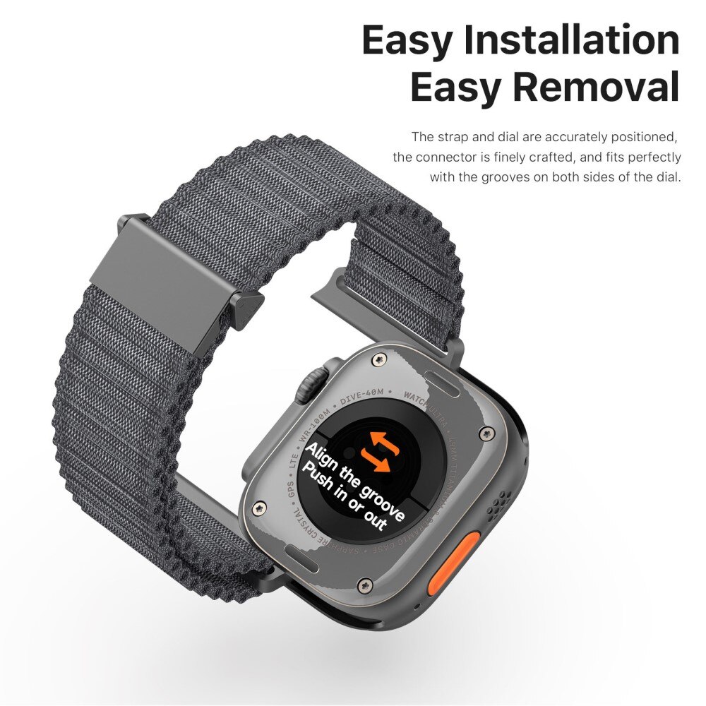 Cinturino in Active Nylon Apple Watch Series 4-6 44mm grigio