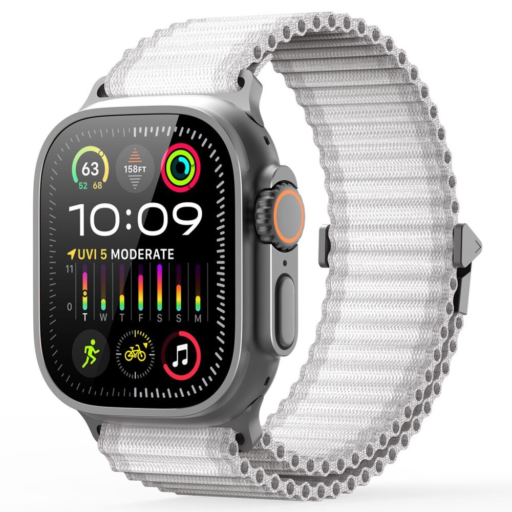 Cinturino in Active Nylon Apple Watch Series 9 45mm bianco