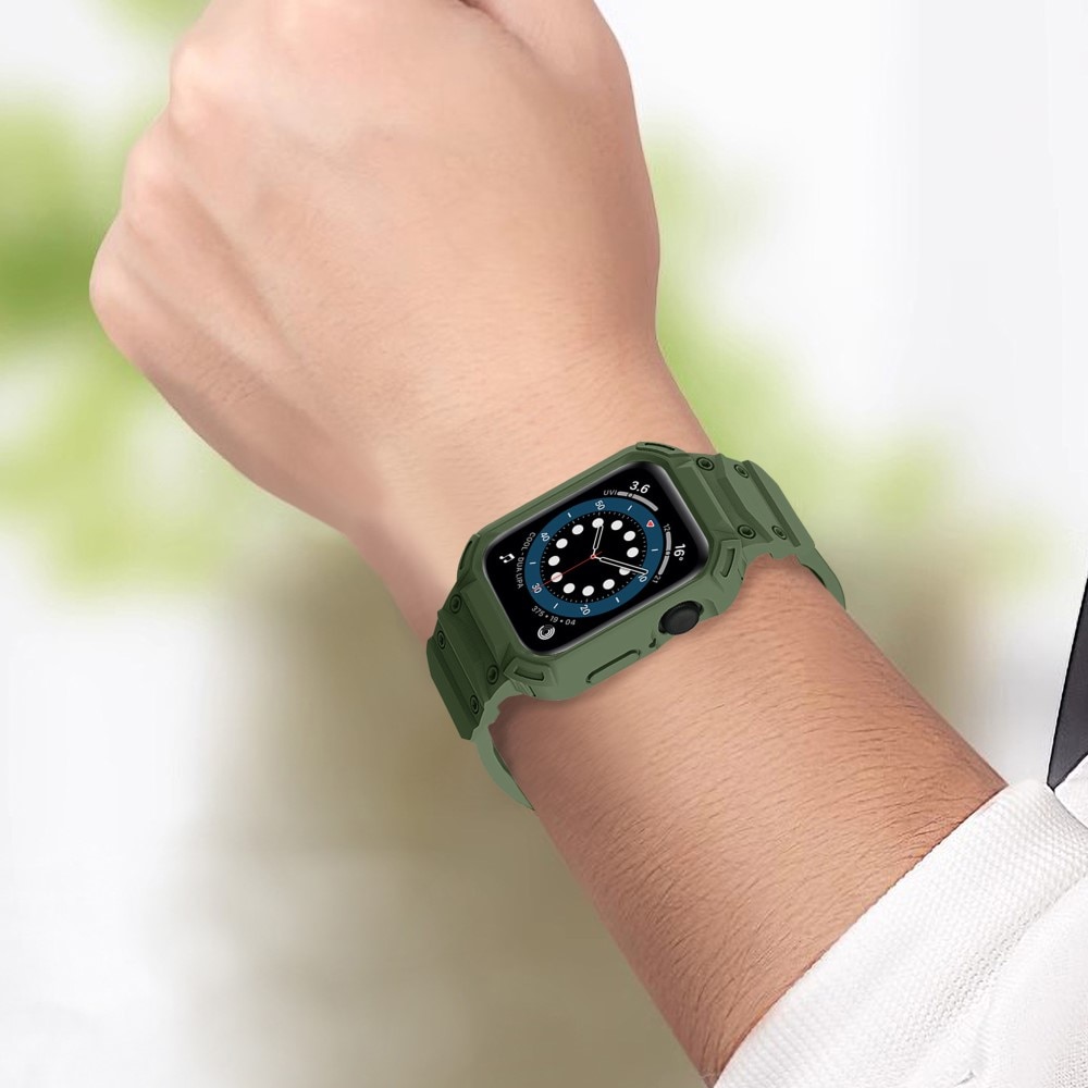 Cinturino con cover Avventura Apple Watch Series 10 46mm verde scuro