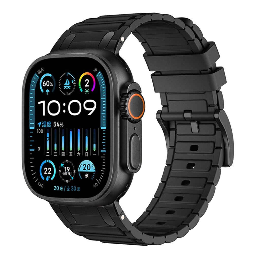 Tough Silicone Strap Apple Watch Series 7 45mm, Nero