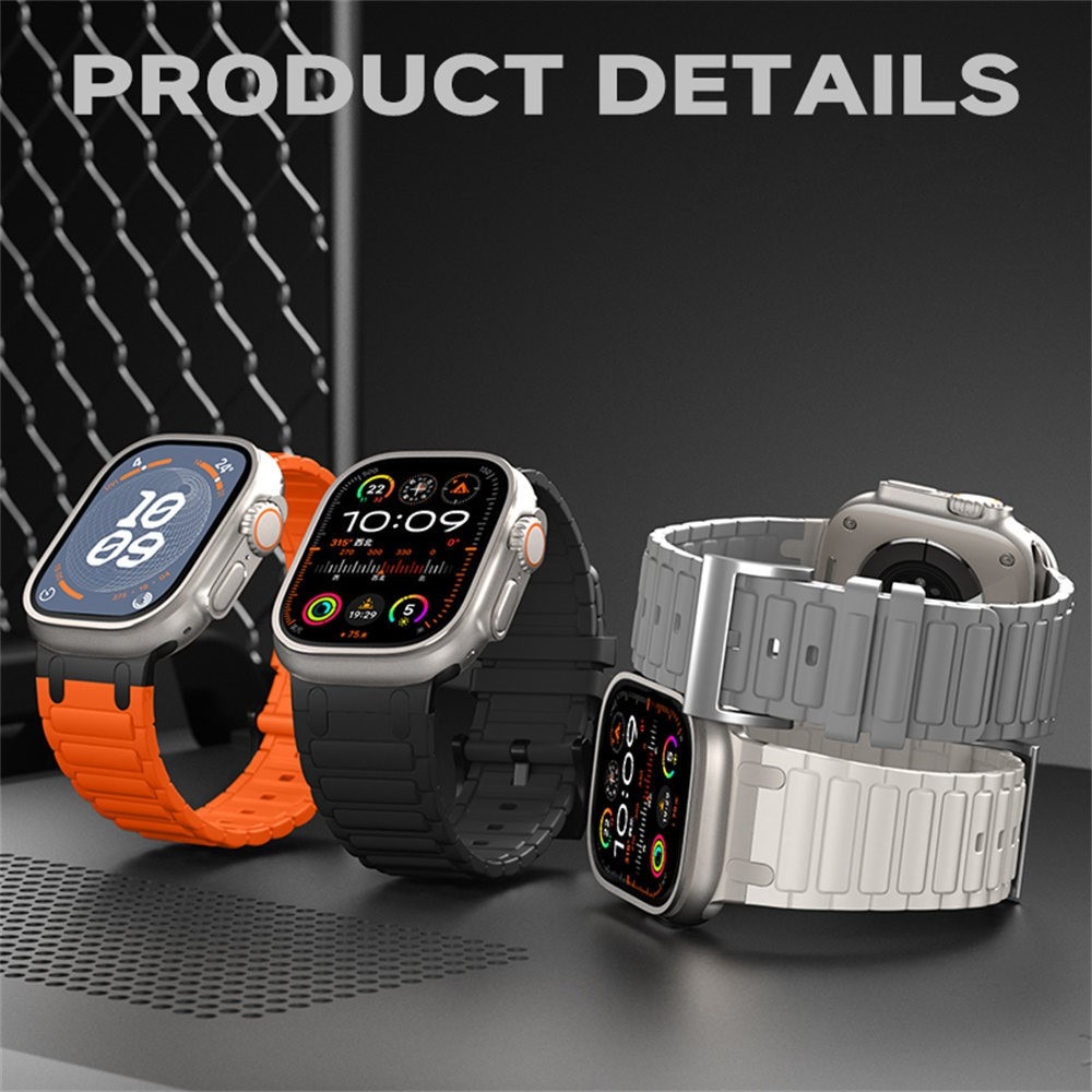 Tough Silicone Strap Apple Watch Series 7 45mm, Nero