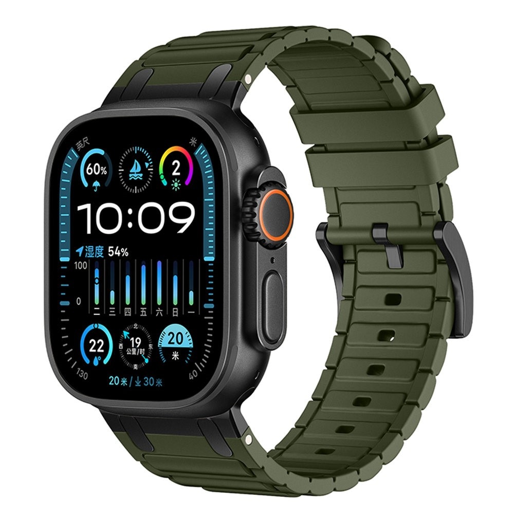 Tough Silicone Strap Apple Watch Series 8 45mm, Verde scuro