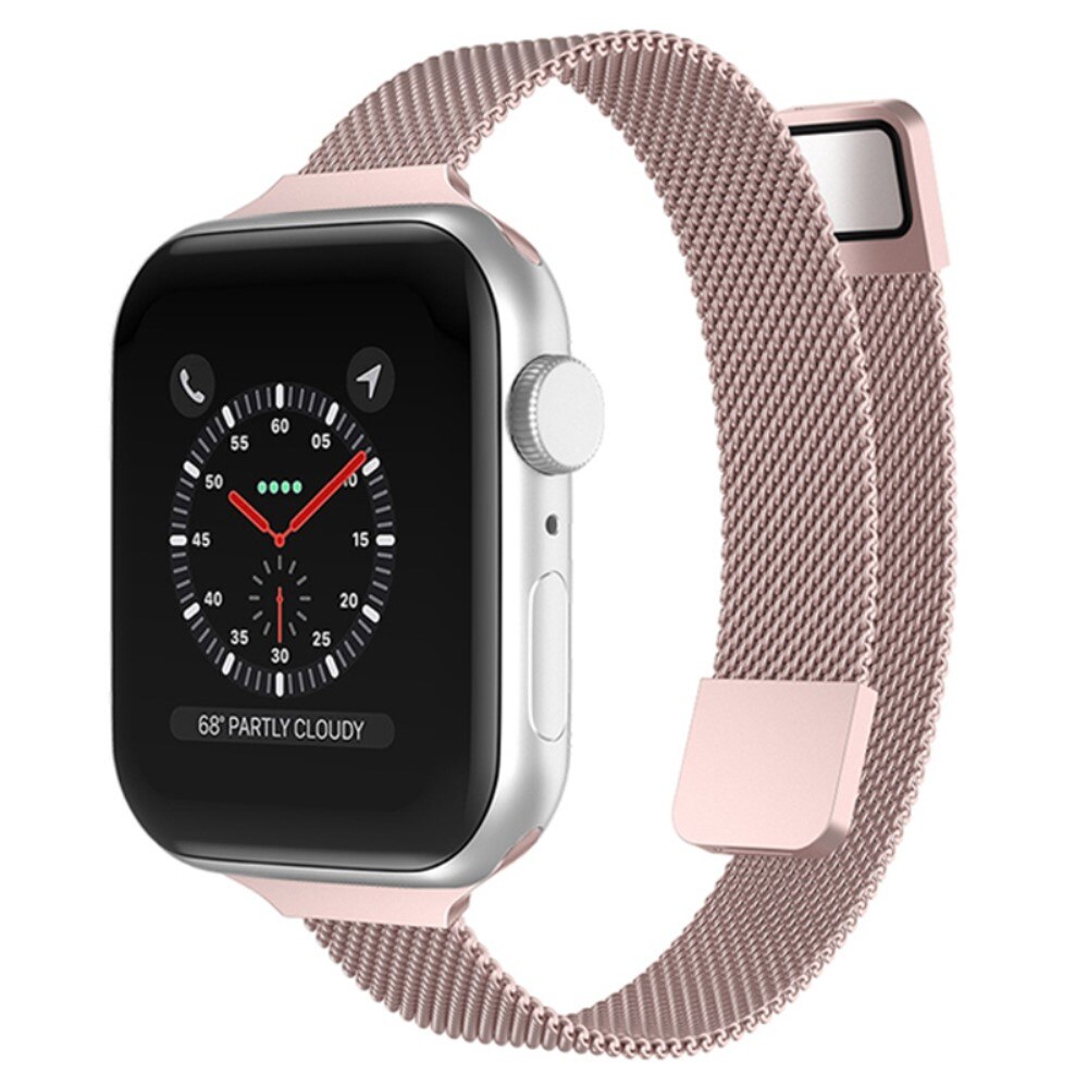 Cinturino sottile in maglia milanese Apple Watch 42/44/45/49 mm rosa dorato