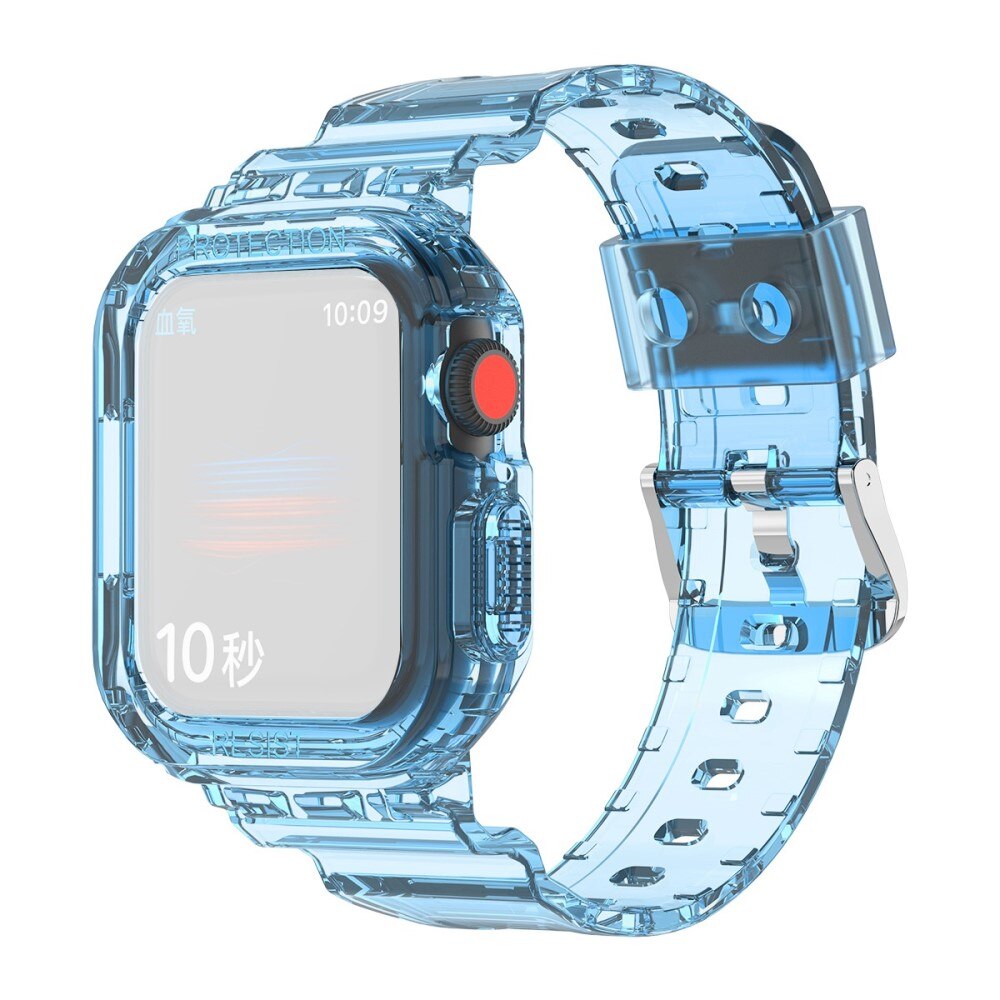 Cinturino con cover Crystal Apple Watch 45mm Series 7 blu