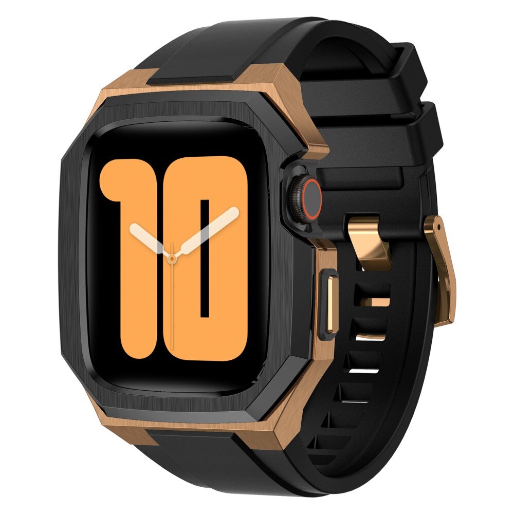 Cinturino con cover in acciaio inossidabile Apple Watch SE 44mm nero/oro