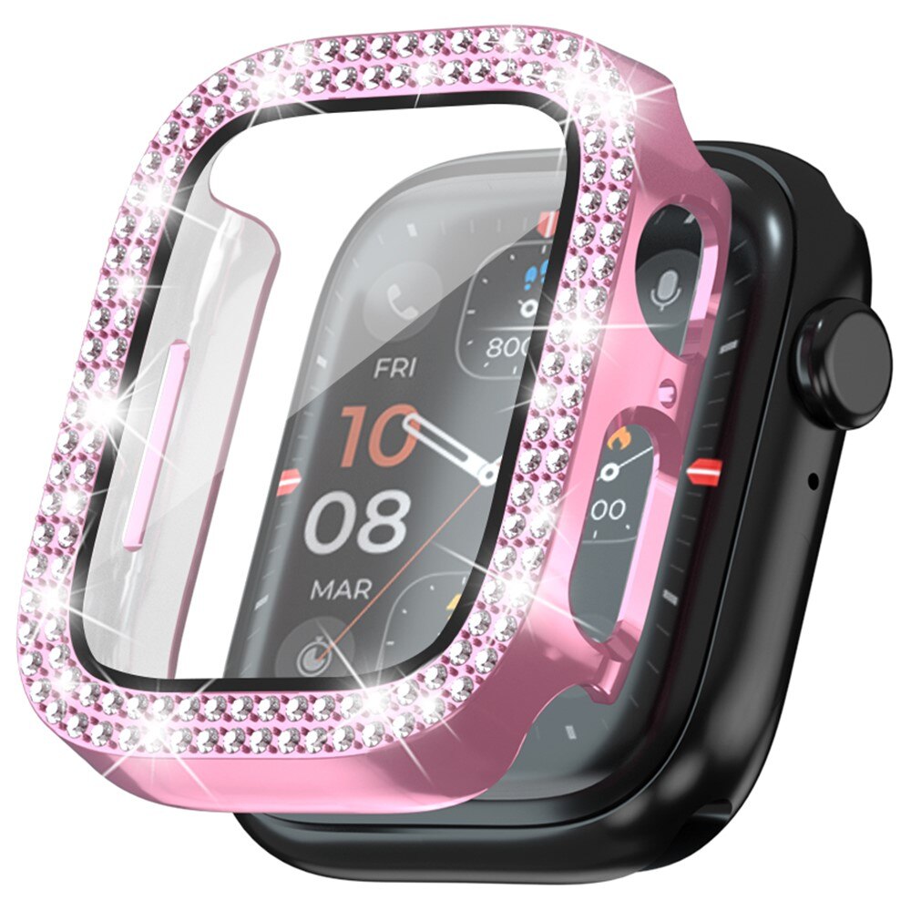 Full Cover Case Rhinestone Apple Watch SE 44mm, rosa