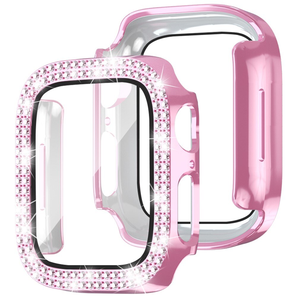 Full Cover Case Rhinestone Apple Watch Series 4-6 44mm, rosa