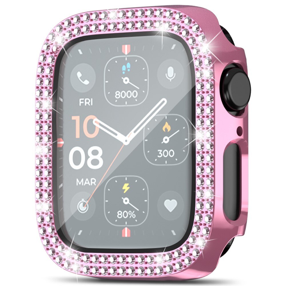 Full Cover Case Rhinestone Apple Watch SE 44mm, rosa