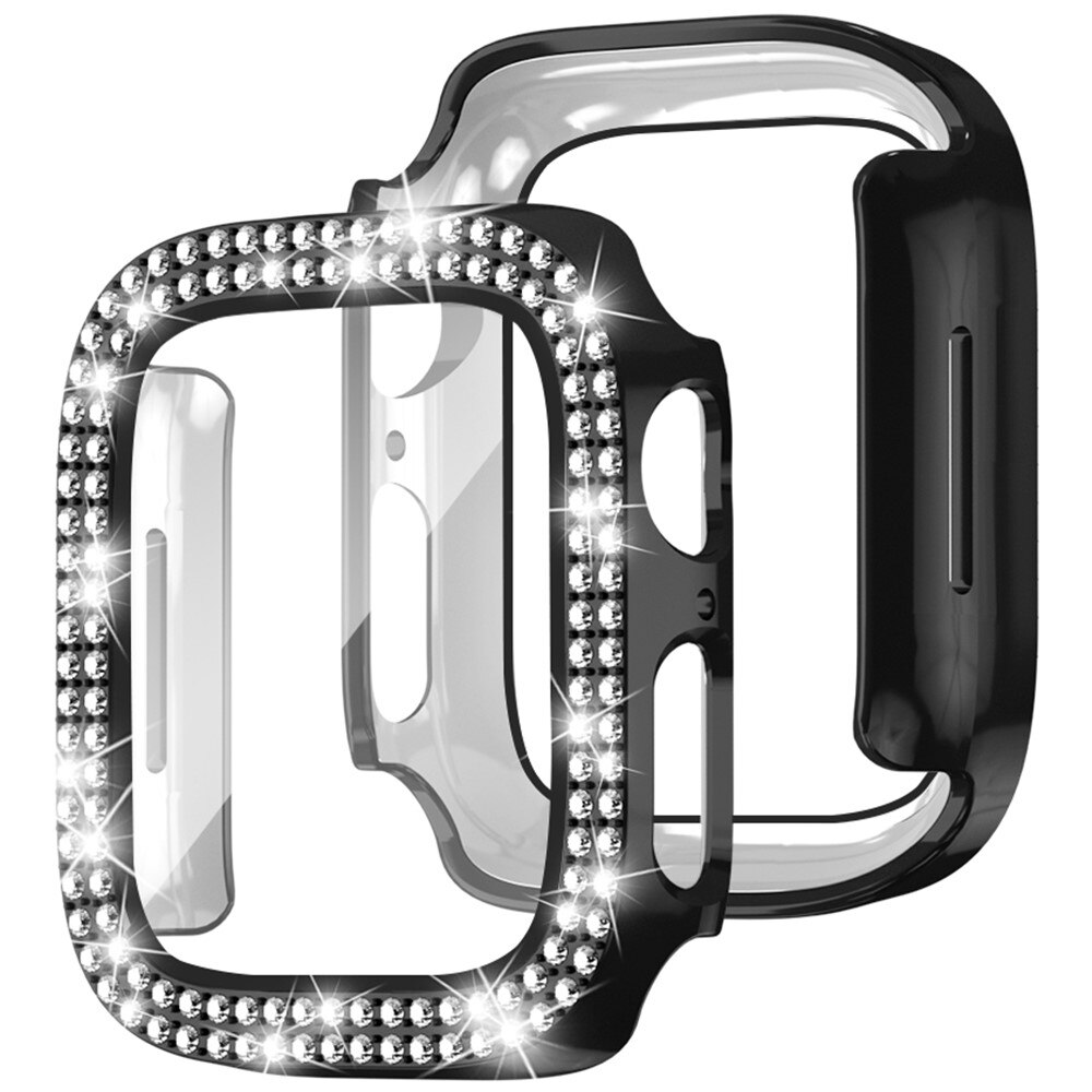 Full Cover Case Rhinestone Apple Watch SE 44mm, nero