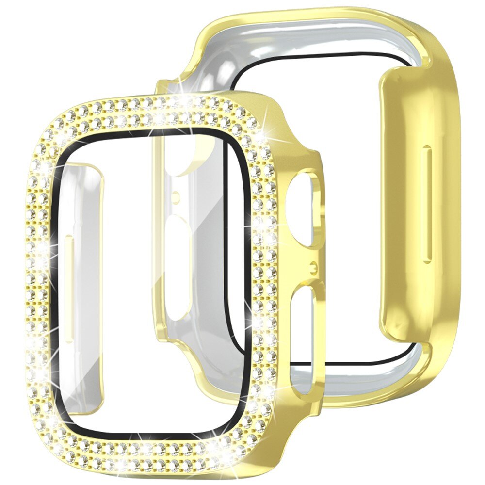 Full Cover Case Rhinestone Apple Watch SE 44mm, oro