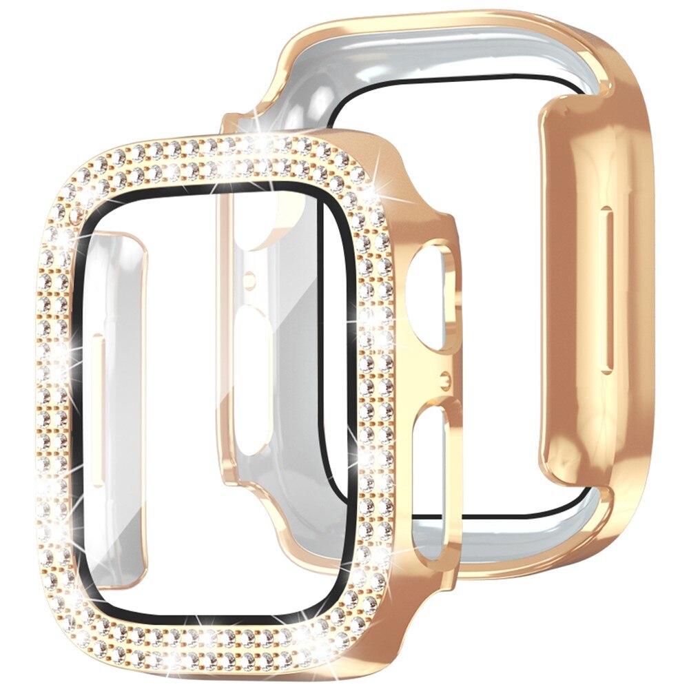 Full Cover Case Rhinestone Apple Watch Series 4-6 44mm, oro rosa