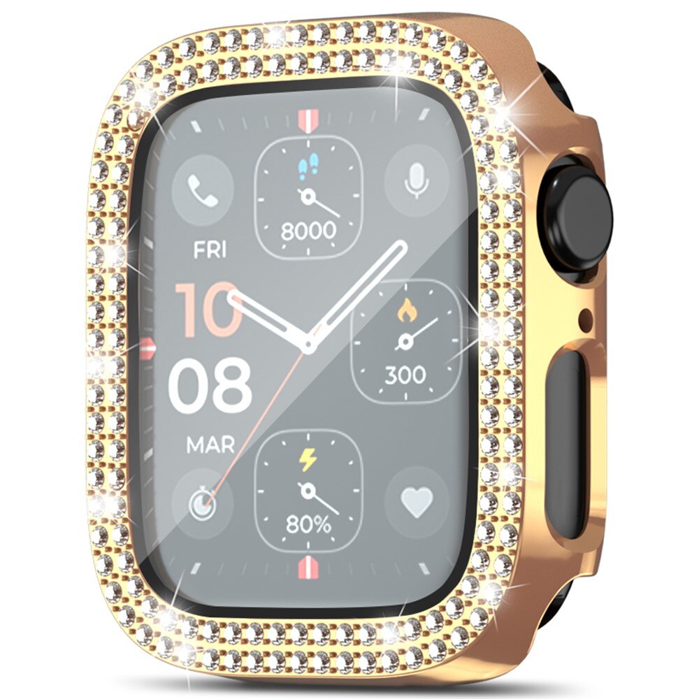 Full Cover Case Rhinestone Apple Watch Series 4-6 44mm, oro rosa