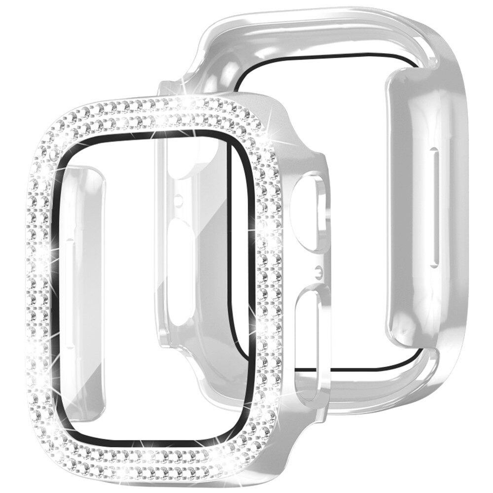 Full Cover Case Rhinestone Apple Watch Series 4-6 40mm, d'argento