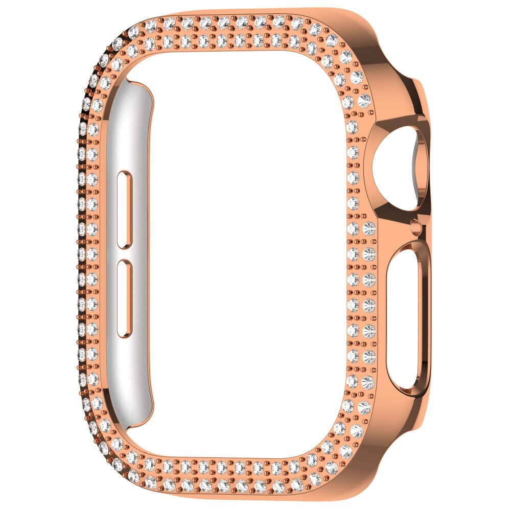 Cover Rhinestone Apple Watch Series 10 42mm oro rosa