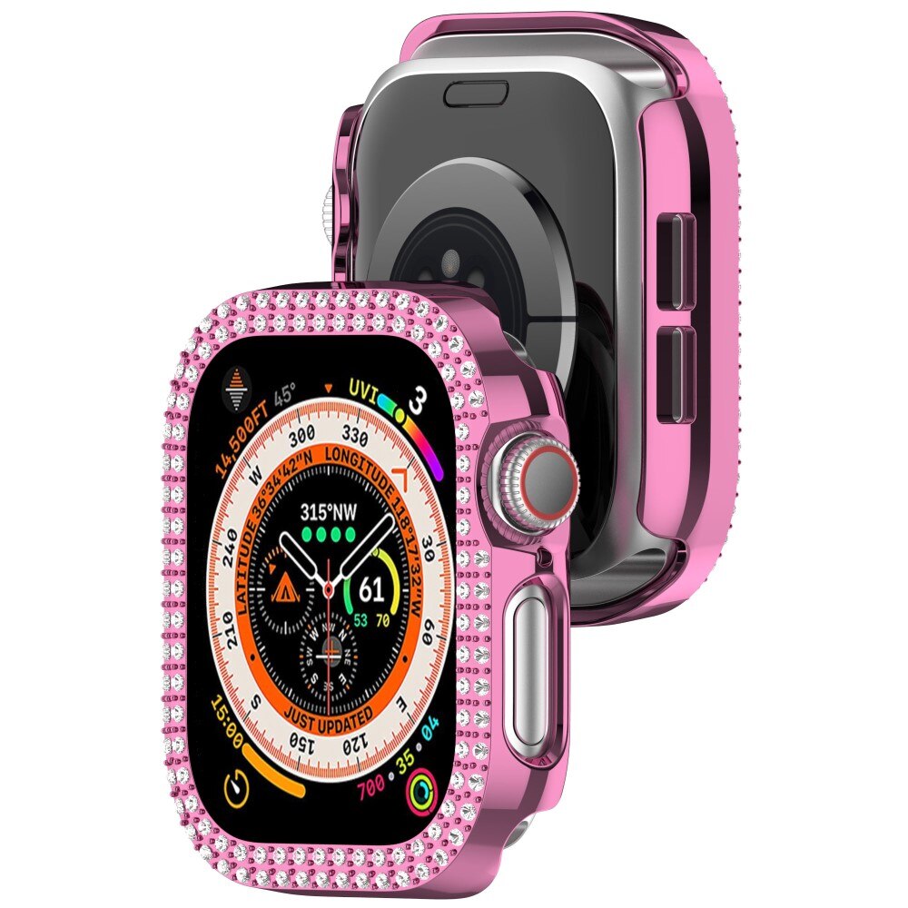 Cover Rhinestone Apple Watch Series 10 42mm rosa