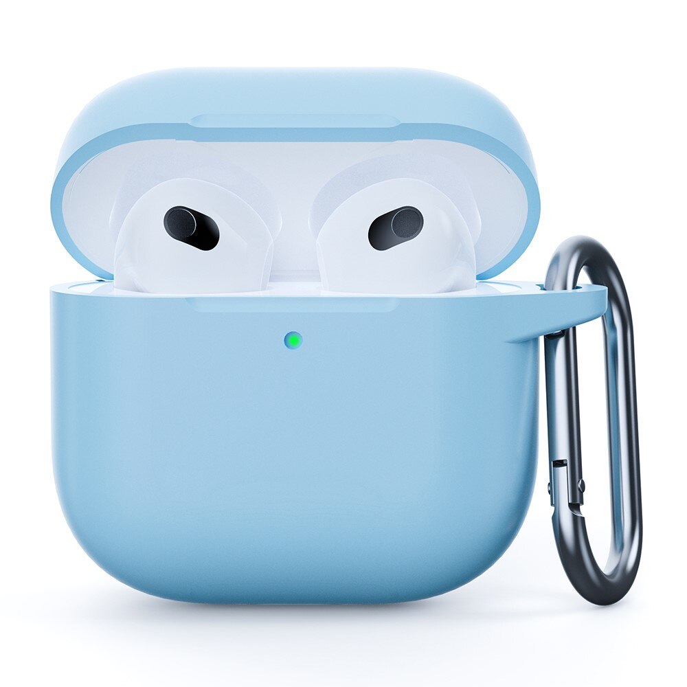 Cover in silicone con moschettone Apple AirPods 4 blu