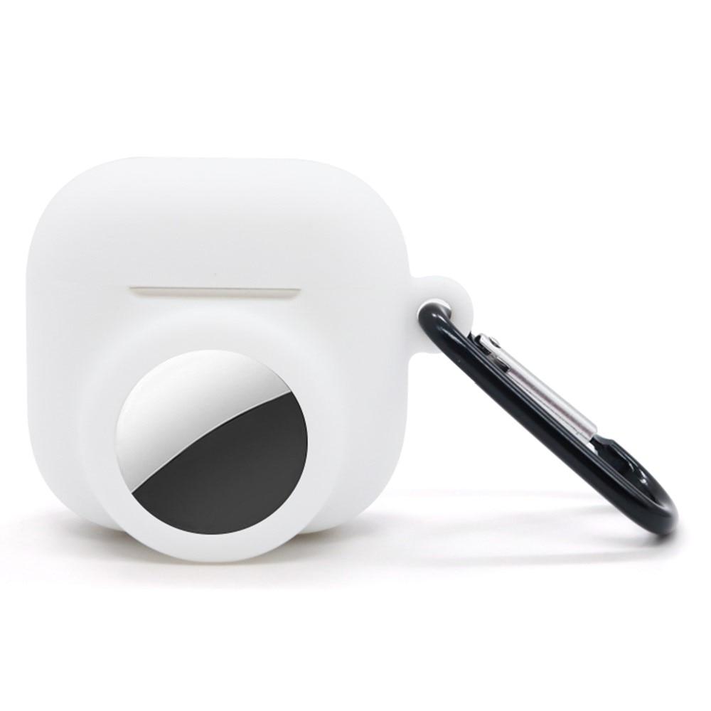 Custodia in silicone con supporto AirTag Apple AirPods 4 bianco