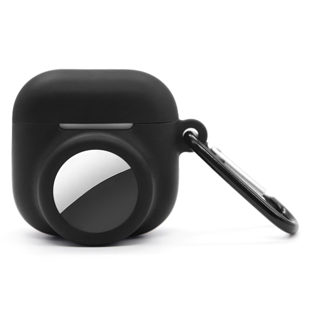 Custodia in silicone con supporto AirTag Apple AirPods 4 nero