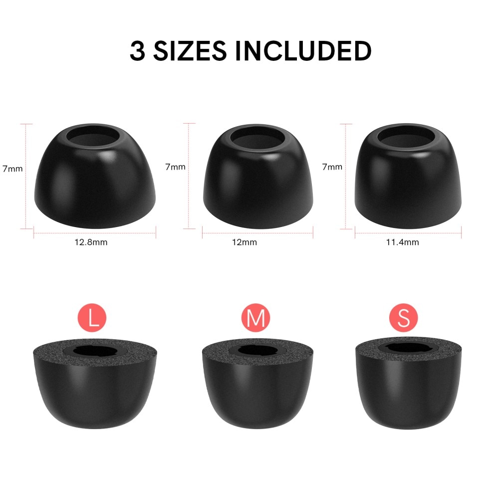 Memory Foam Ear Tips (3-pack) Samsung Galaxy Buds 2 Pro nero