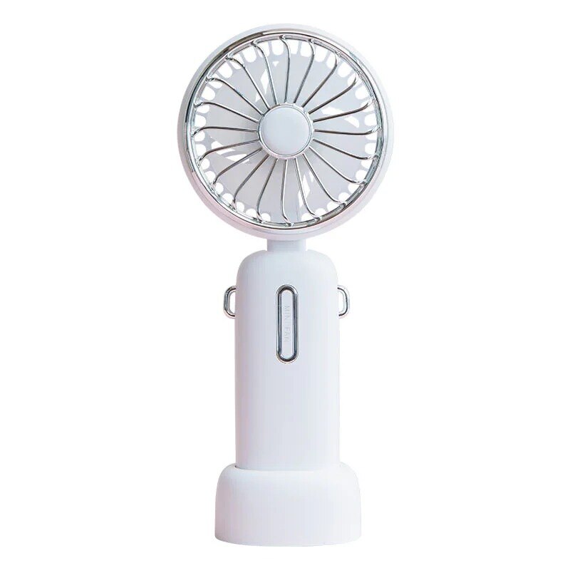 Ventilatore portatile con tracolla e supporto, bianco