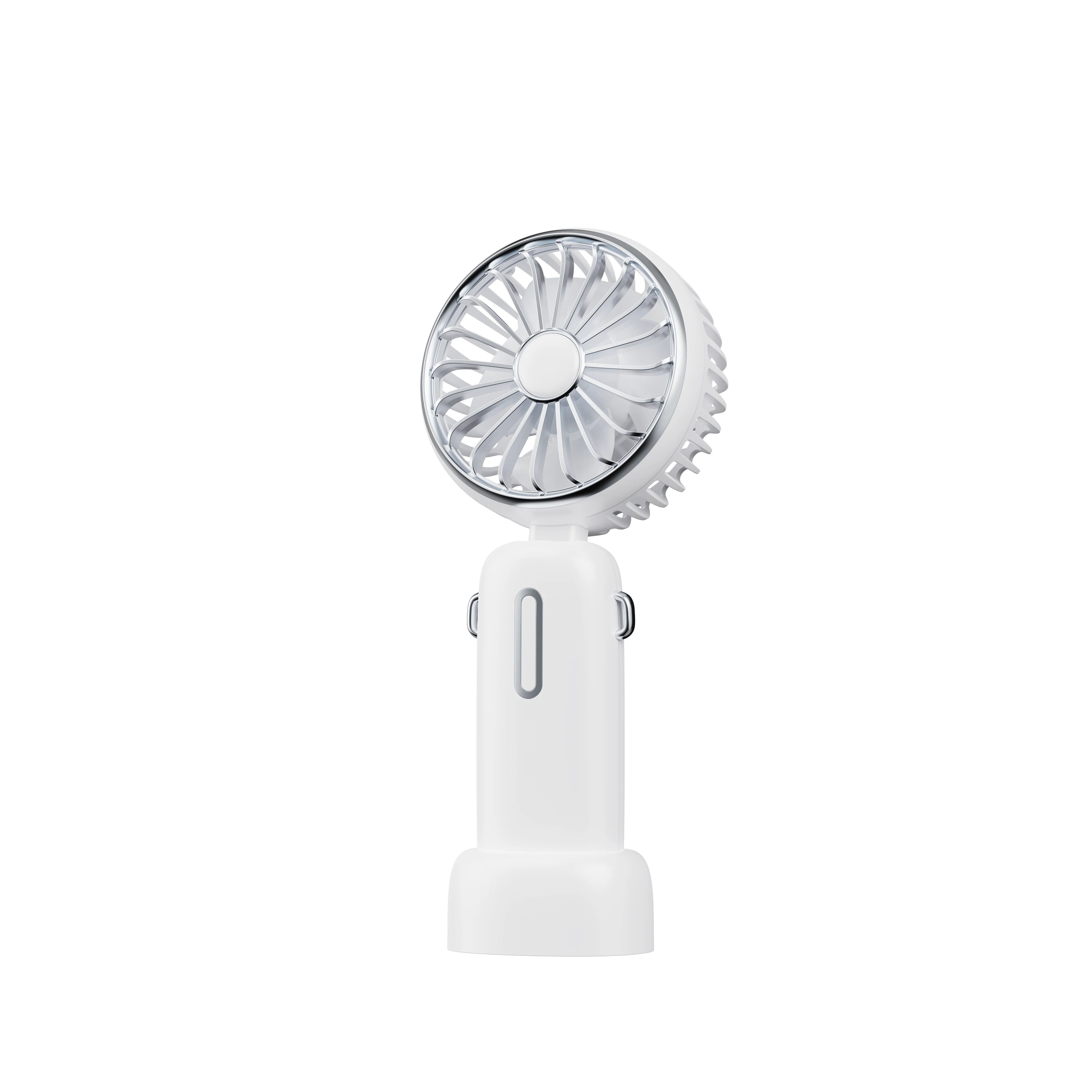 Ventilatore portatile con tracolla e supporto, bianco