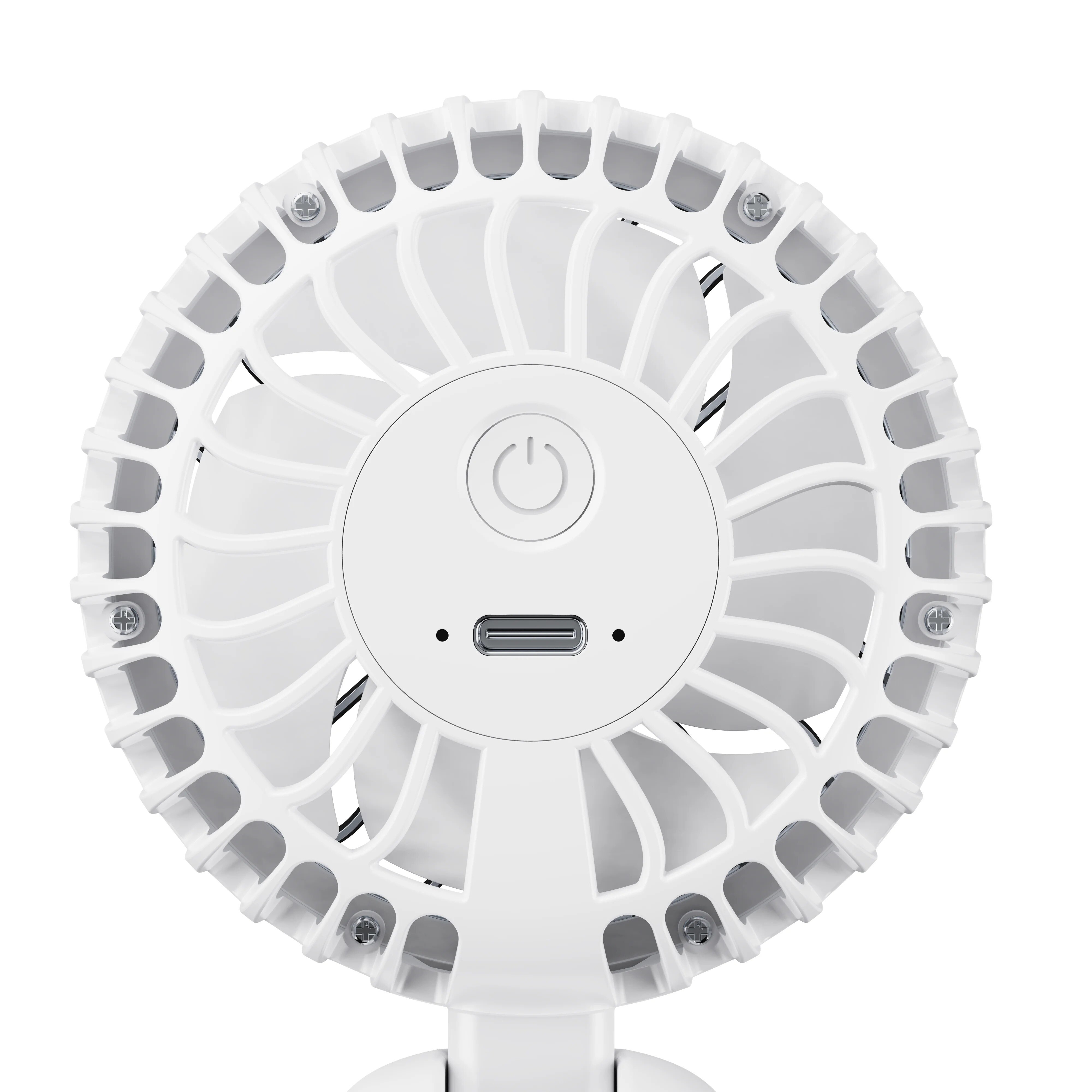 Ventilatore portatile con tracolla e supporto, bianco