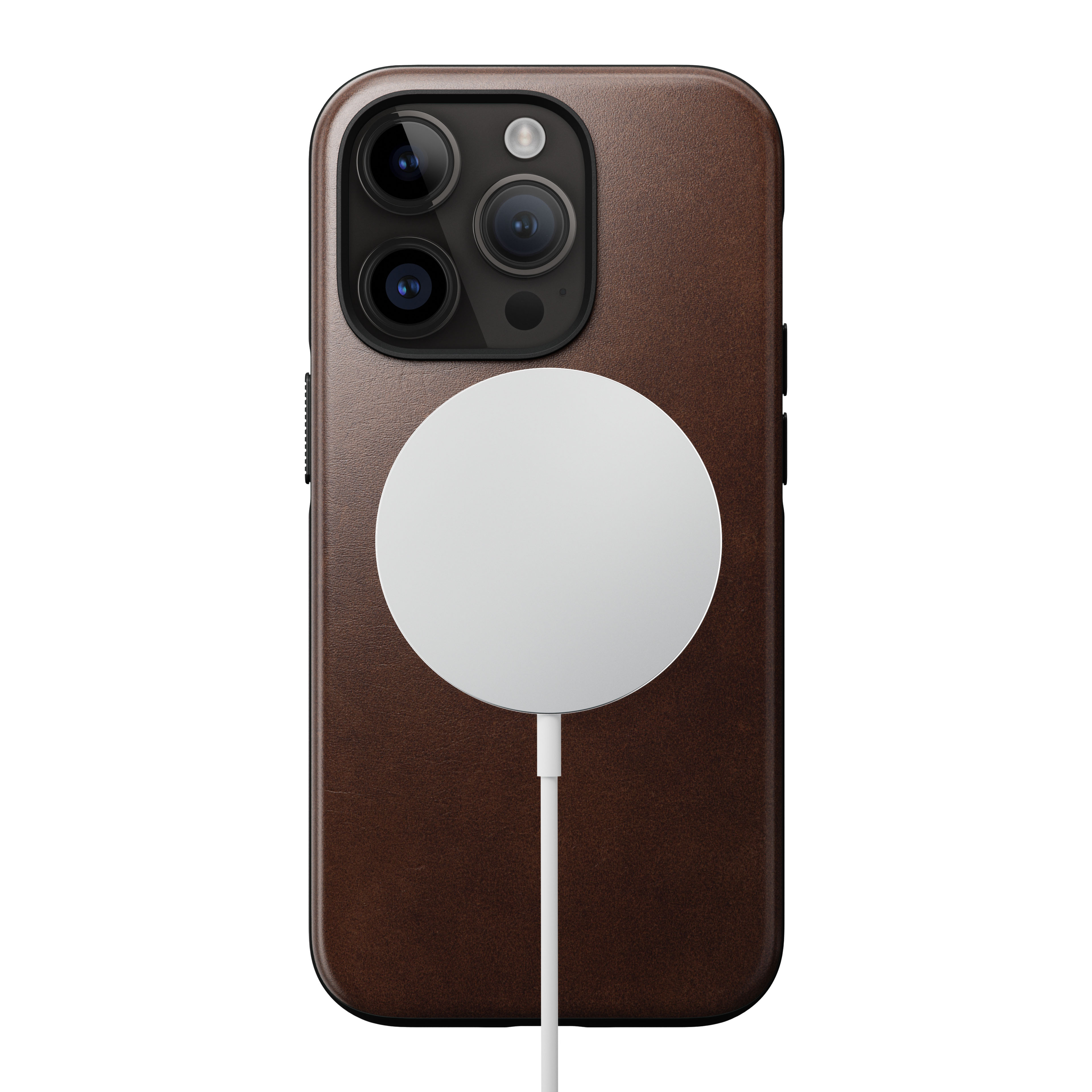 Cover Modern Leather iPhone 14 Pro Brown