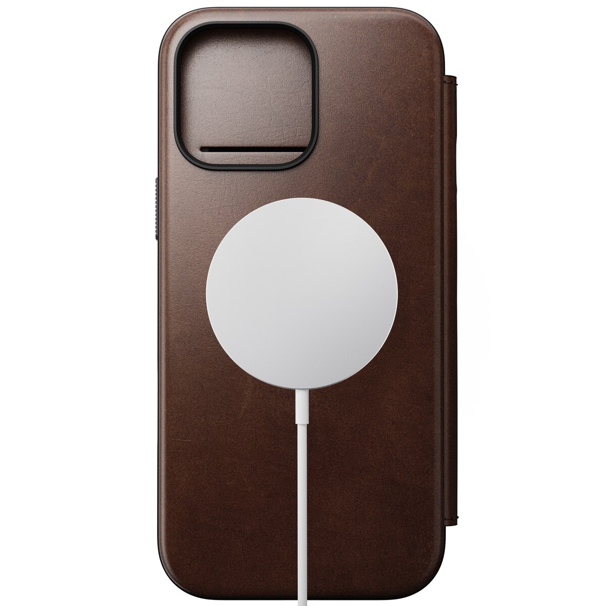 Modern Horween Leather Folio MagSafe iPhone 16 Pro Max Rustic Brown